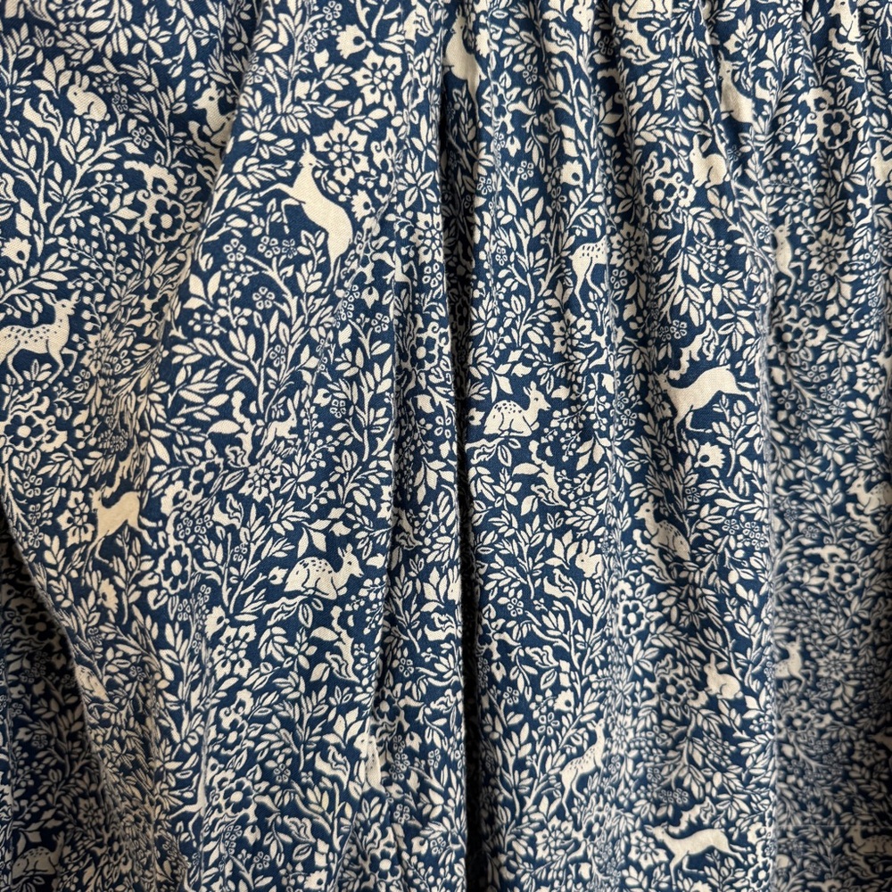 RARE Doen Amoret Floral Prancing Fawn Cottagecore Top in Blue size Small - Picture 11 of 13